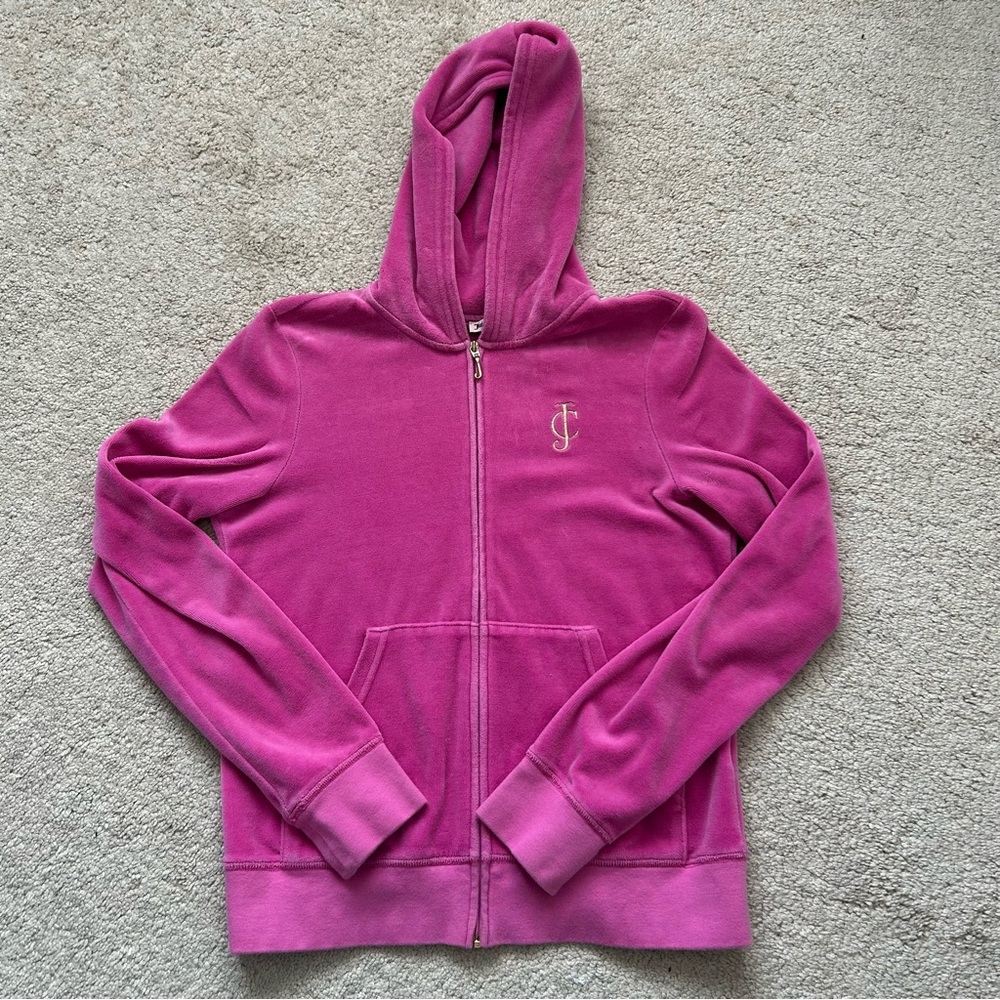 Juicy Couture Hot Pink Hooded Zip-Up Jacket.